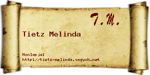 Tietz Melinda névjegykártya